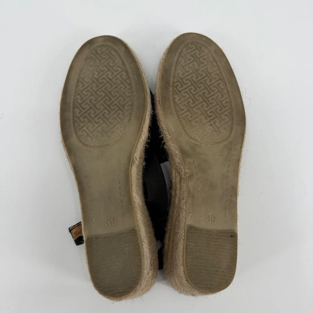 Toni Pons Tarbes Black Canvas Espadrille Wedge Sandals Womens 39 Spain